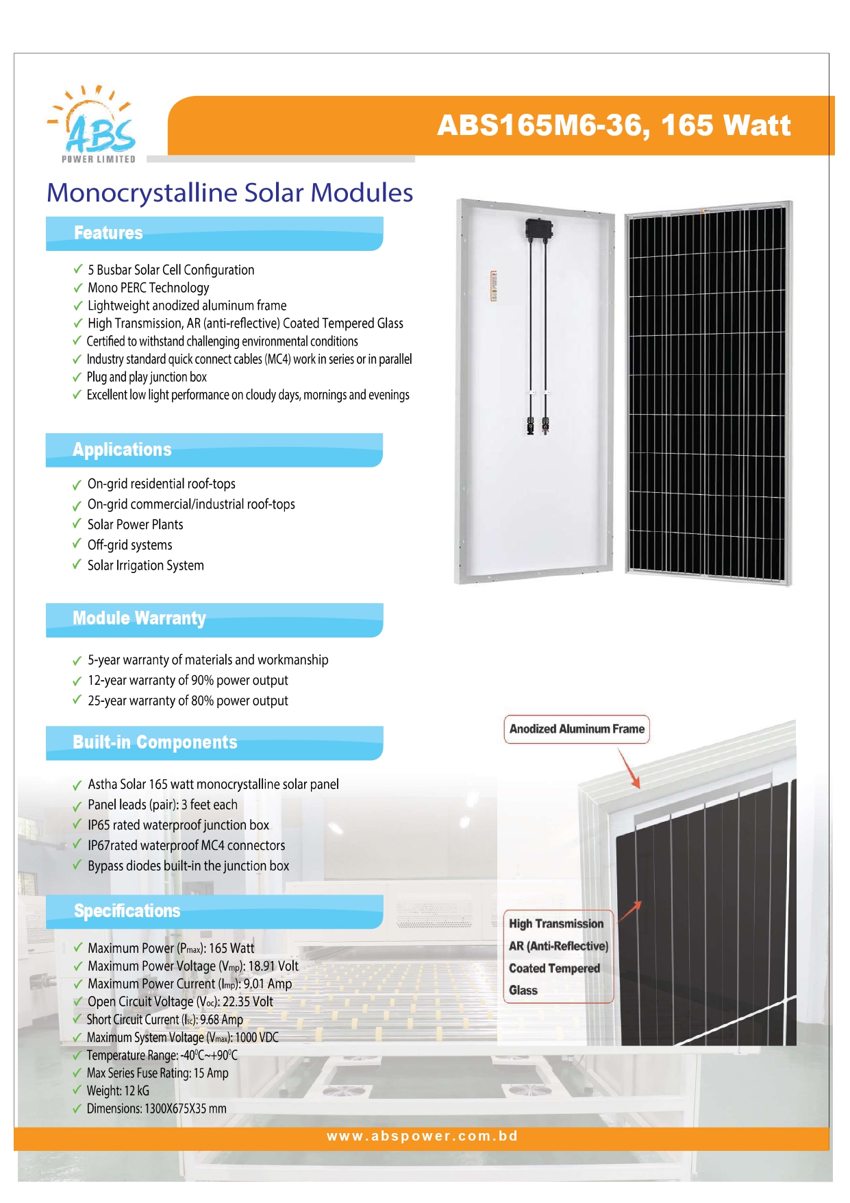 Mono Crystalline PV Module