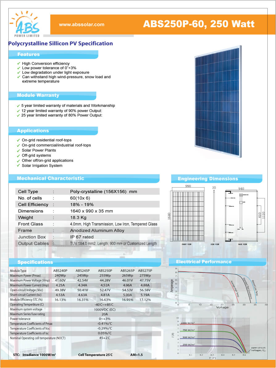 Poly Crystalline PV Module